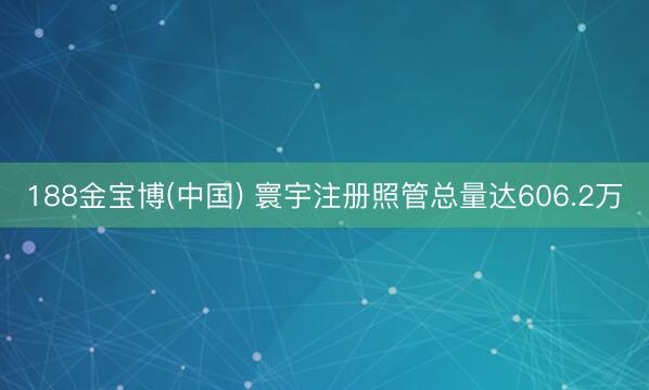 188金宝博(中国) 寰宇注册照管总量达606.2万