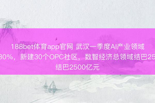 188bet体育app官网 武汉一季度AI产业领域劲增超30%，新建30个OPC社区，数智经济总领域结巴2500亿元