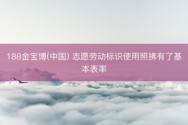 188金宝博(中国) 志愿劳动标识使用照拂有了基本表率