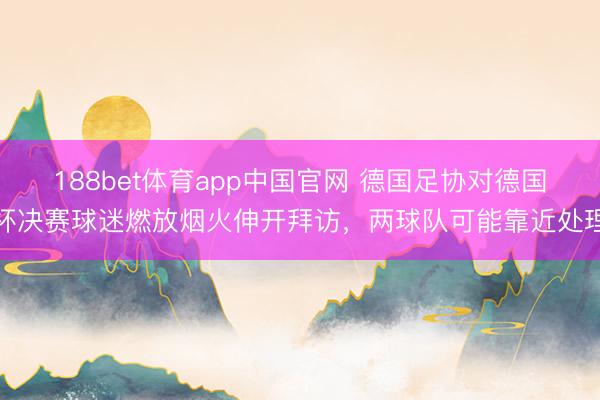 188bet体育app中国官网 德国足协对德国杯决赛球迷燃放