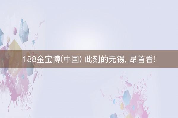 188金宝博(中国) 此刻的无锡， 昂首看!