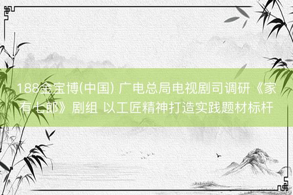 188金宝博(中国) 广电总局电视剧司调研《家有七郎》剧组 以工匠精神打造实践题材标杆